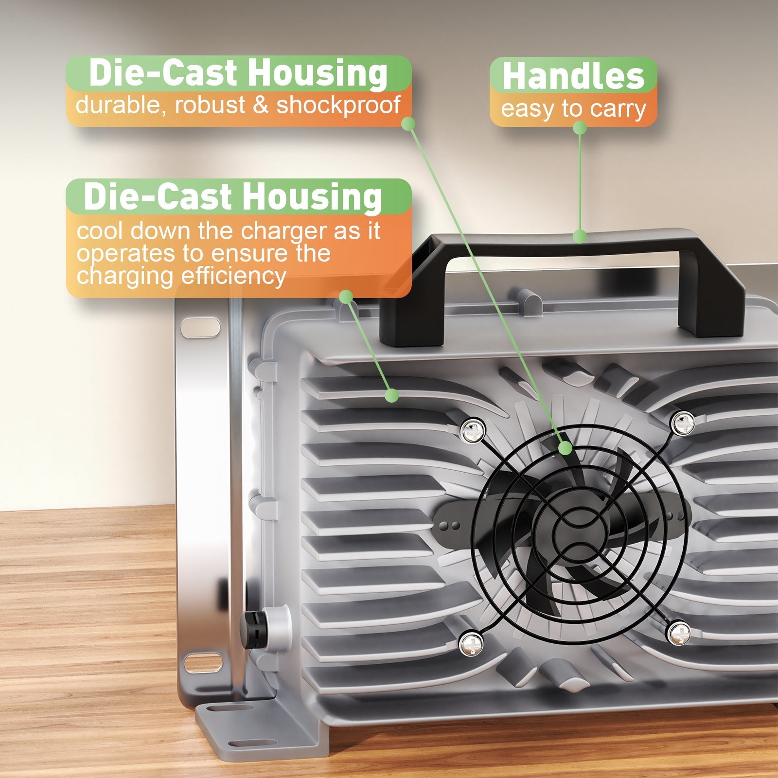 Suraziki 67,2 V 30 A Lithium-Batterieladegerät für 59,2 V 60 V 16S Batterie, IP65 wasserdichtes Ladegerät für Elektrofahrzeuge, E-Bikes und Roller