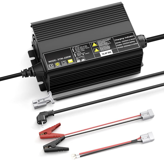 12V 30A LiFePO4 Battery Charger, Charging Voltage 14.6V , 0V BMS Activate, automatically cut off, with Anderson 50A Quick charging connector