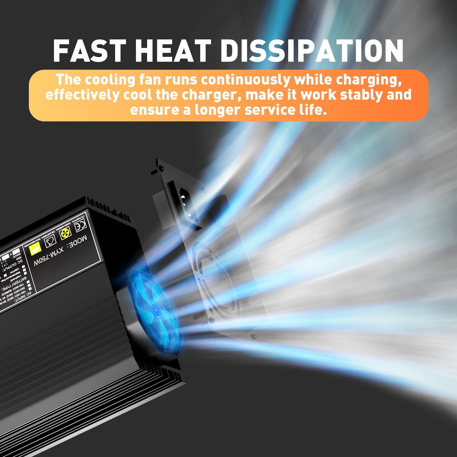 12V 30A LiFePO4 Battery Charger, Charging Voltage 14.6V , 0V BMS Activate, automatically cut off, with Anderson 50A Quick charging connector